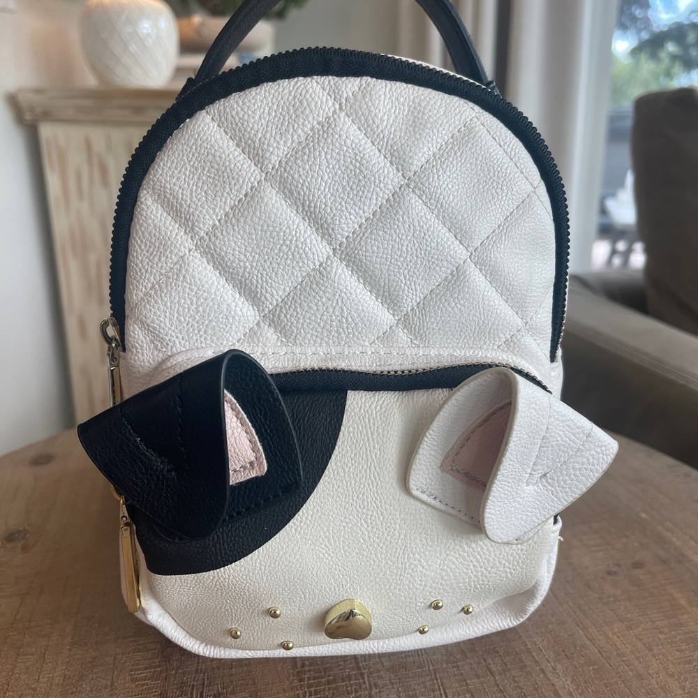 Betsey Johnson White and Black Rabbit Backpack